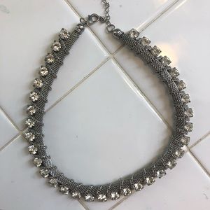 Crystal faux silver necklace